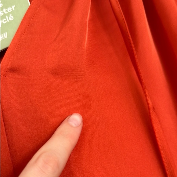 H&M Rust Orange satin loose fit Dress size small - Picture 8 of 8
